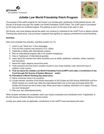 Juliette low world friendship fund patch download