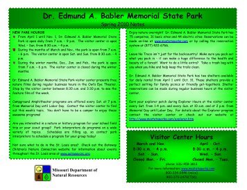 Dr. Edmund A. Babler Memorial State Park - Missouri State Parks