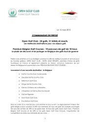 COMMUNIQUE DE PRESSE Open Golf Club : 34 golfs ... - L'Empereur