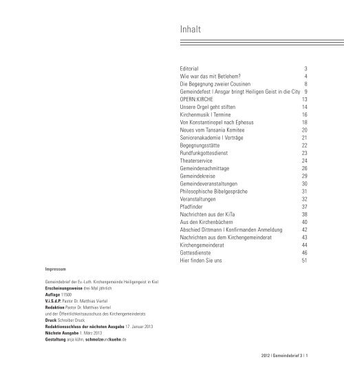 Gemeindebrief 3 | 2012 - Ev.-Luth. Kirchengemeinde Heiligengeist