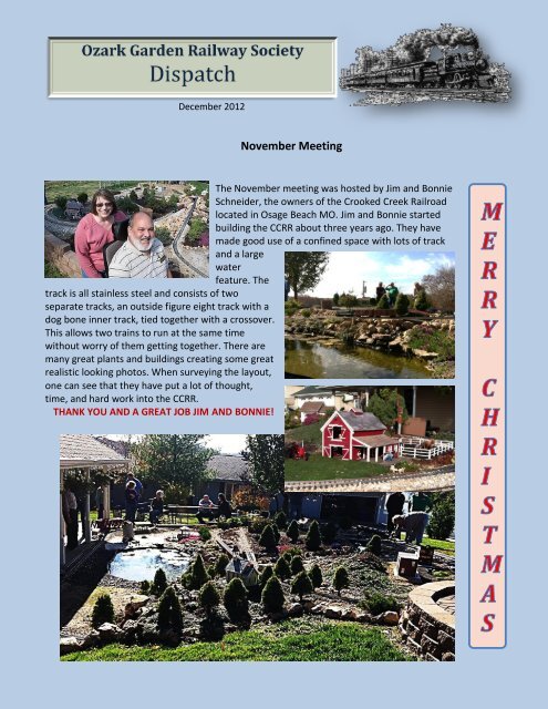 Newsletter - Ozark Garden Railway Society