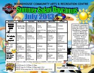 Summer Safari Schedule - Roundhouse Community Centre