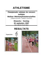 ATHLETISME Championnats valaisans de concours ... - CA Vétroz