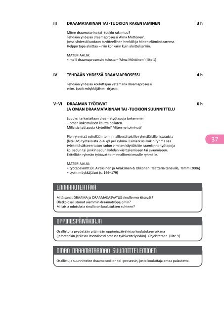 Teatterikasvatuksen ohjaajakoulutusopas 2/2011 - Kansalaisfoorumi