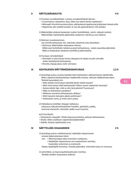 Teatterikasvatuksen ohjaajakoulutusopas 2/2011 - Kansalaisfoorumi