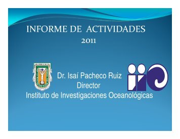 Finanzas del IIO - Instituto de Investigaciones OceanolÃ³gicas, UABC