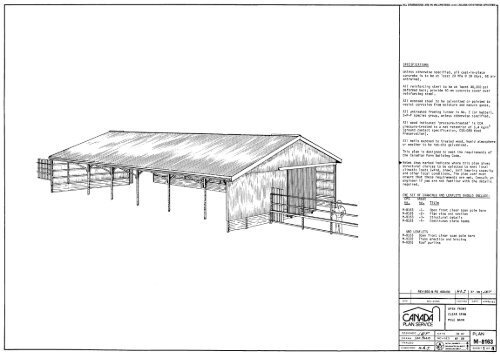 Open Front, Clear Span Pole Barn Plan - Canada Plan Service ...