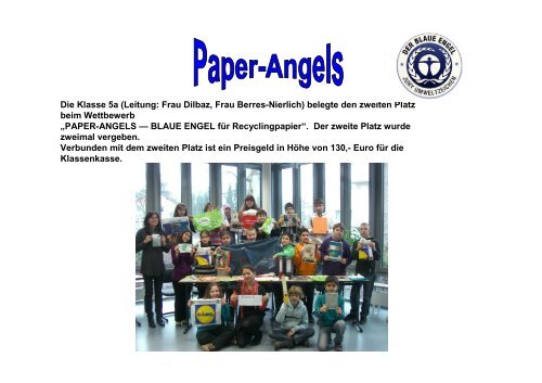 Paper Angels - Johannes-Rau-Schule im Schulzentrum Pennenfeld