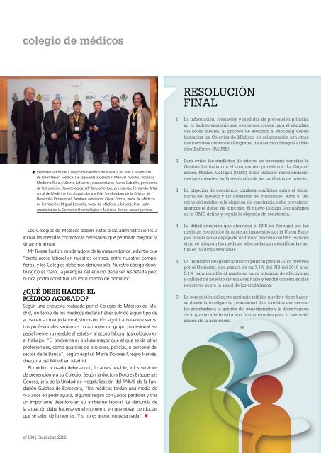 Descargar revista número 100 - Colegio oficial de Medicos de Navarra