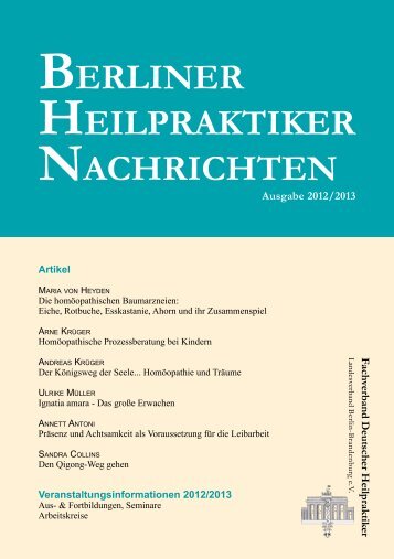 veranstaltungsinformationen 2012/2013 aus - Berliner Heilpraktiker ...