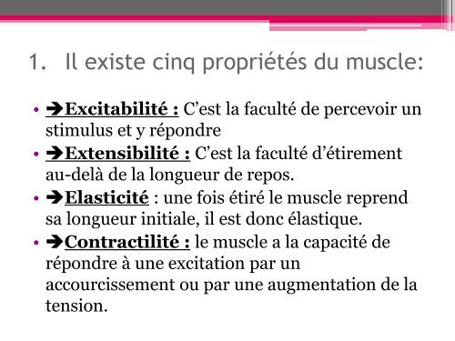 Physiologie du muscle