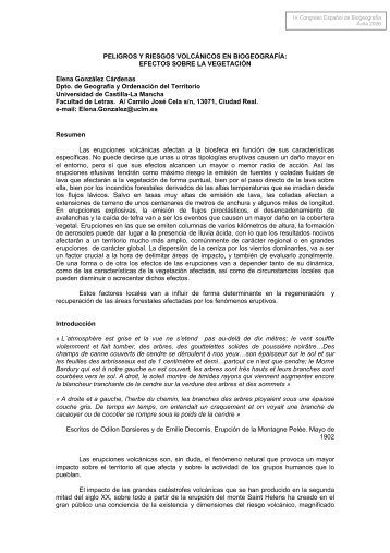 Peligro y Riesgo volcÃ¡nico en BiogeografÃ­a - Universidad de ...