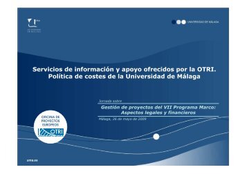 Servicios de información y apoyo ofrecidos por la OTRI ... - Euroblog