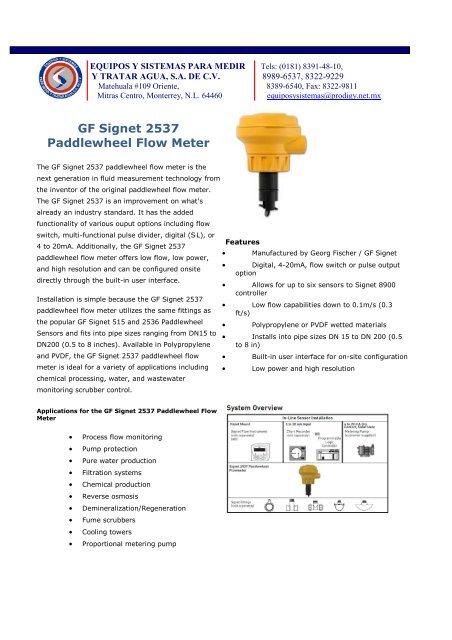GF Signet 2537 Paddlewheel Flow Meter - Equysis