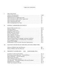 TABLE OF CONTENTS I. ORGANIZATION Articles of Incorporation ...