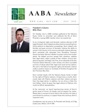 Jul. 2010 issue - Asian American Bar Association of the Greater Bay ...