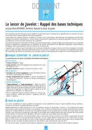 Lancer du javelot - bases techniques