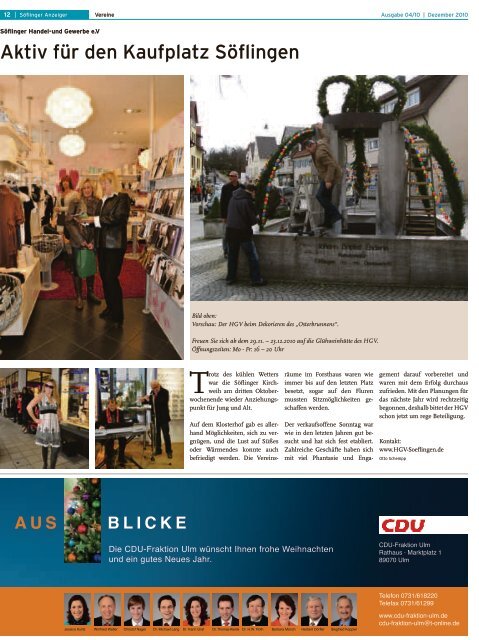 Söflinger Weihnachts-Anzeiger vom Dezember 2010 (PDF 17,9 MB)