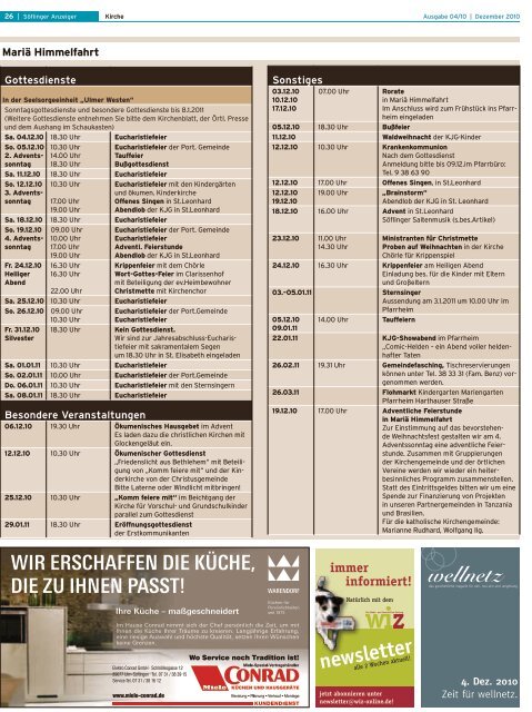 Söflinger Weihnachts-Anzeiger vom Dezember 2010 (PDF 17,9 MB)