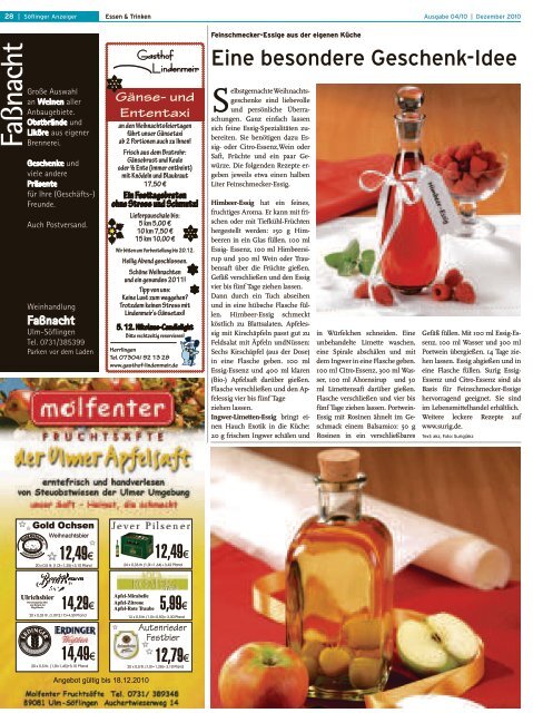 Söflinger Weihnachts-Anzeiger vom Dezember 2010 (PDF 17,9 MB)