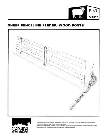 sheep fenceline feeder, wood posts - Canada Plan Service ...