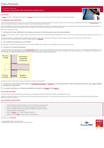 Fissures "structurelles" des maÃ§onneries pavillonnaires - Smabtp