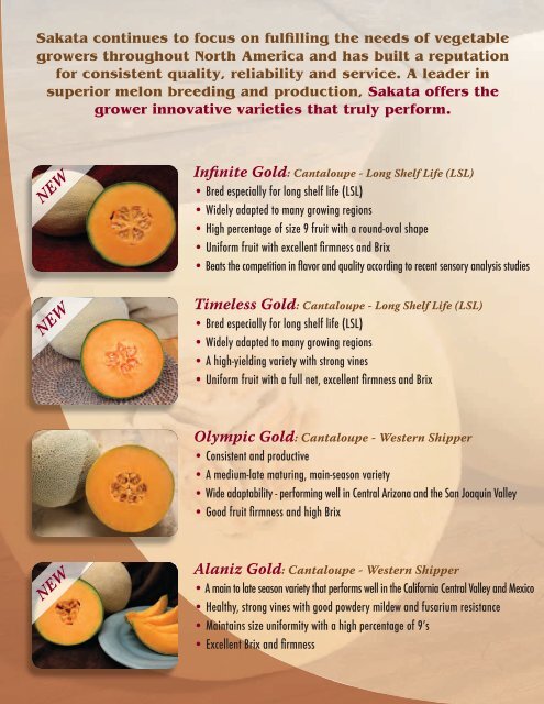 Sakata Melon Advantage Brochure - Sakata Vegetables