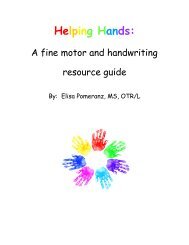 A fine motor and handwriting resource guide - Oceanside School ...