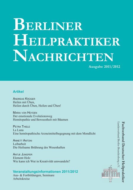 veranstaltungsinformationen 2011/2012 aus - Berliner Heilpraktiker ...