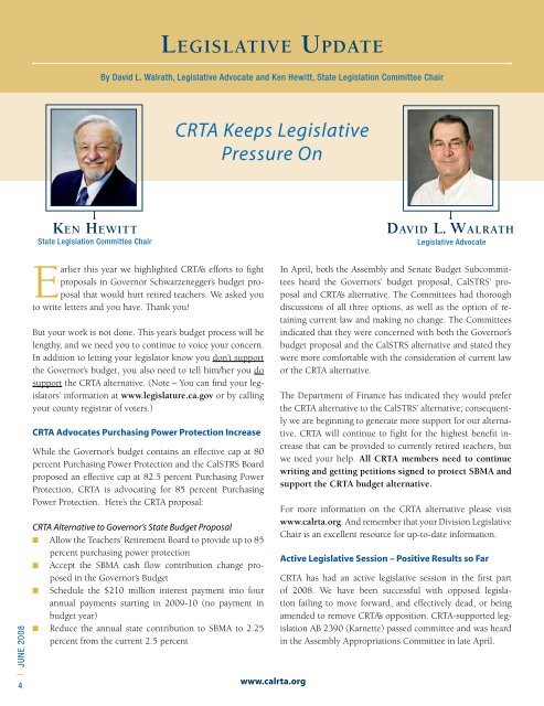 ContactMAGAZINE - CalRTA - California Retired Teachers Association