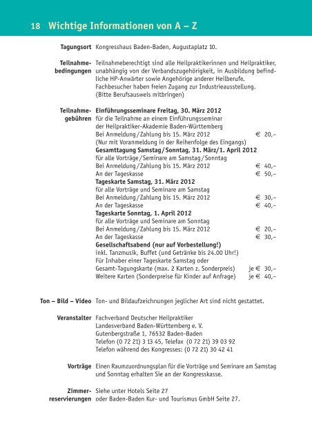 45. Heilpraktiker-Kongress im Kongresshaus Baden-Baden 31 ...