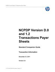 NCPDP Version D.0 and 1.2 Transactions Payer Sheets - KMAP