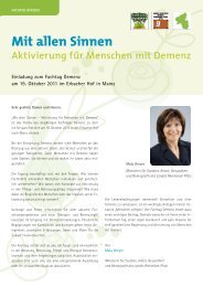 Mit allen Sinnen Aktivierung für Menschen mit Demenz Einladung ...