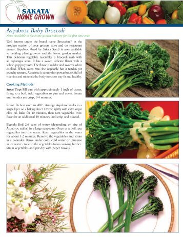Aspabroc Baby Broccoli - Sakata Vegetables