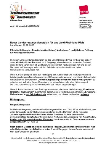 Neuer Landesrettungsdienstplan tritt in Kraft - Rettungsdienst Im ...