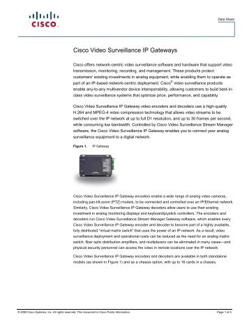 Cisco Video Surveillance IP Gateways