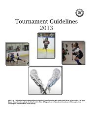 Invitational Tournament Guidelines - Ontario Lacrosse Association