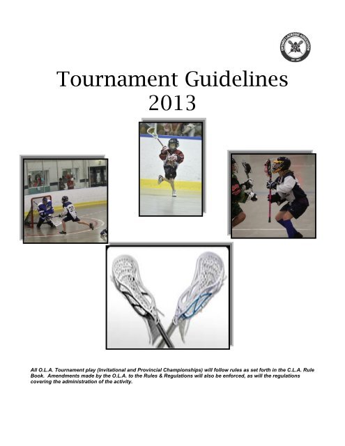 Invitational Tournament Guidelines - Ontario Lacrosse Association
