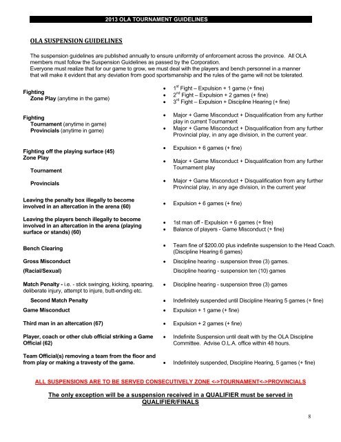 Invitational Tournament Guidelines - Ontario Lacrosse Association