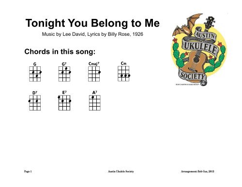 Tonight You Belong To Me Ukulele Chords Sheet And Chords Collection