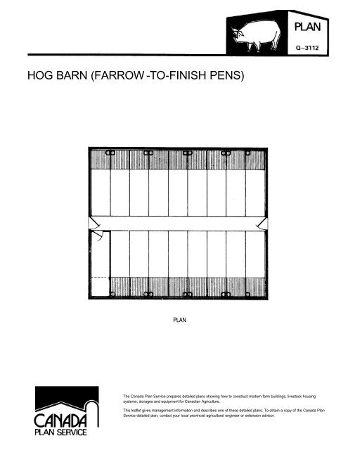 Hog Barn Farrow To Finish Pens Leaflet Canada Plan Service