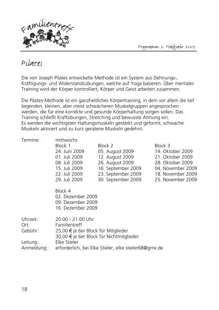 Anmeldung Aktivitäten Infos - Familientreff Hofheim/Mütterzentrum eV