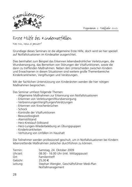 Anmeldung Aktivitäten Infos - Familientreff Hofheim/Mütterzentrum eV