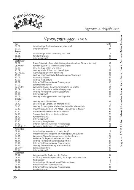 Anmeldung Aktivitäten Infos - Familientreff Hofheim/Mütterzentrum eV