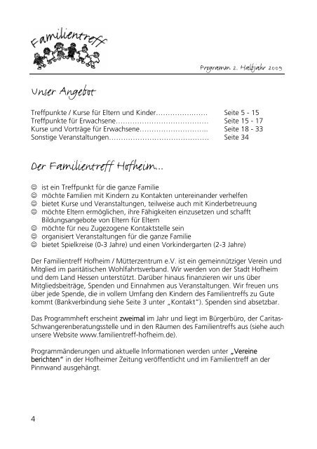 Anmeldung Aktivitäten Infos - Familientreff Hofheim/Mütterzentrum eV