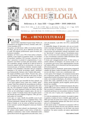 Anno XIII - n. 2 - Giugno 2009 - SocietÃ  Friulana di Archeologia