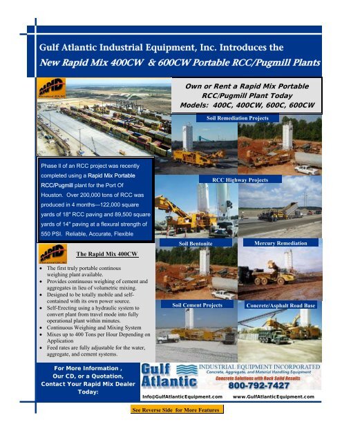 New Rapid Mix 400CW & 600CW Portable RCC/Pugmill Plants