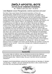 ZWÖLF-APOSTEL-BOTE - Katholischen Pfarrgemeinde Wunsiedel