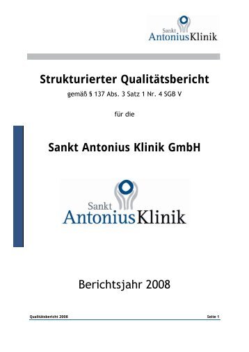 Strukturierter Qualitätsbericht Sankt Antonius Klinik GmbH ...