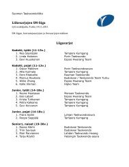 Liikesarjojen SM-liiga Liigasarjat - Suomen Taekwondoliitto